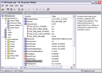 PE Structure Viewer screenshot