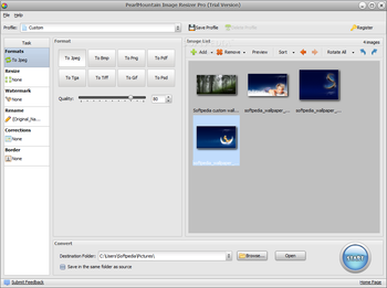 PearlMountain Image Resizer Pro screenshot