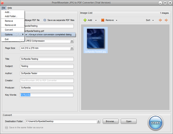 PearlMountain JPG to PDF Converter (formerly AnyPic JPG to PDF Converter) screenshot 2