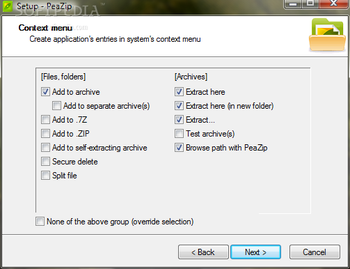 PeaZip nLite Addon screenshot