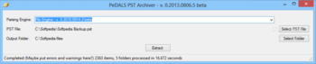 PeDALS PST Archiver screenshot