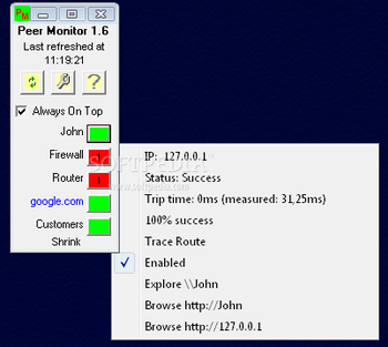 Peer Monitor screenshot