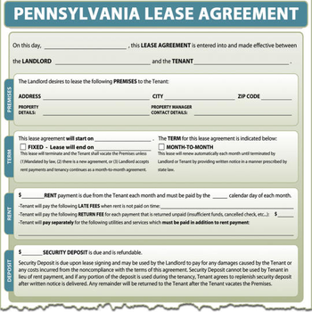 Pennsylvania Lease Agreement screenshot