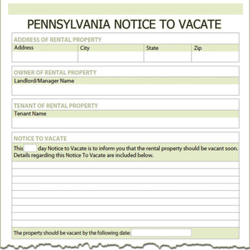 Pennsylvania Notice To Vacate screenshot