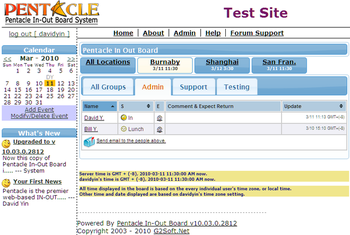 Pentacle In-Out Board screenshot