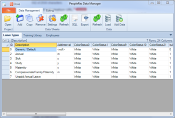 PeopleRes Data Manager screenshot