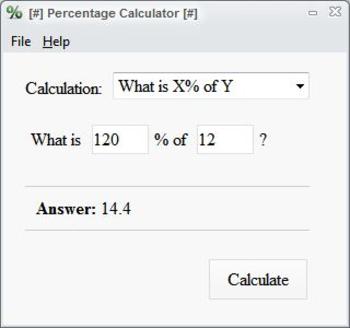 Percentage Calculator screenshot