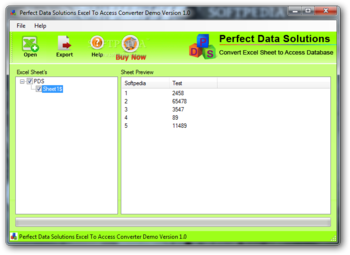 Perfect Data Solutions Excel to Access Converter screenshot