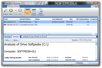 PerfectDisk Free Defrag screenshot