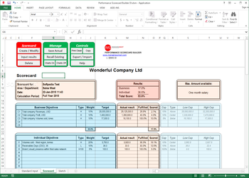 Performance Scorecard Builder screenshot