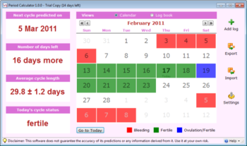Period Calculator screenshot