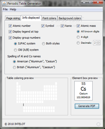 Periodic Table Generator screenshot 2