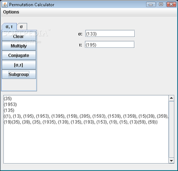 Permutor screenshot