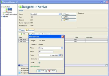 Personal Budget VP screenshot