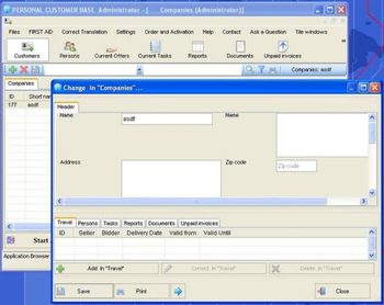Personal Customer Base screenshot