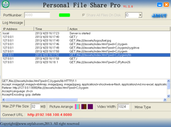Personal File Share screenshot