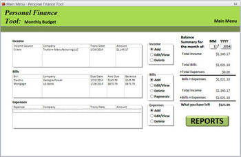 Personal Finance Tool: Monthly Budget 64-bit screenshot
