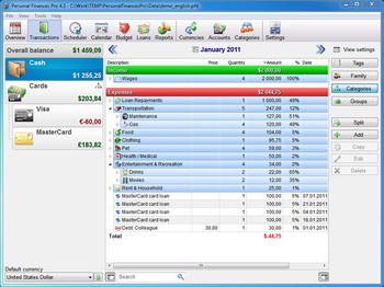 Personal Finances screenshot