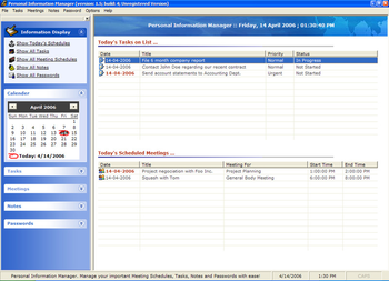 Personal Information Manager screenshot