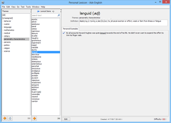Personal Lexicon screenshot 2
