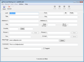 Personal Mailing List screenshot