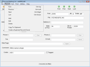 Personal Mailing List screenshot 2