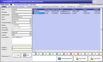 PersonaSMS screenshot