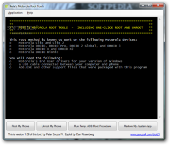 Pete's Motorola Root Tools screenshot
