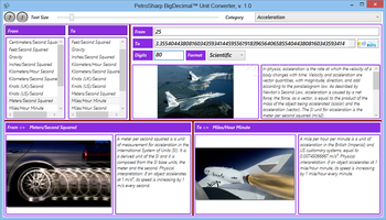 PetroSharp BigDecimal Unit Converter screenshot