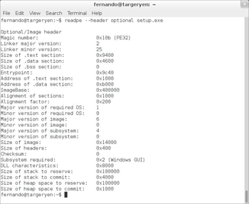 PEV - The PE file analysis toolkit screenshot
