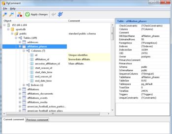 PgComment screenshot