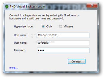 PHD Virtual Backup for Citrix XenServer screenshot