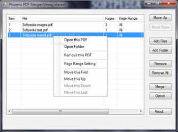 Phoenix PDF Merger screenshot