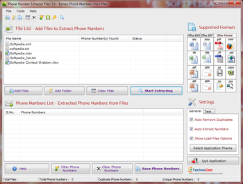 Phone Number Extractor Files screenshot