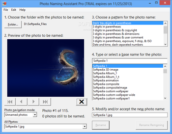 Photo Naming Assistant Pro screenshot