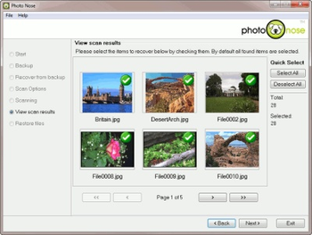 Photo Nose Image Recovery Software screenshot