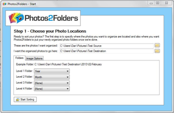 Photos2Folders screenshot