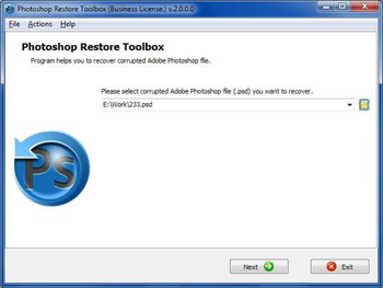 Photoshop Restore Toolbox screenshot