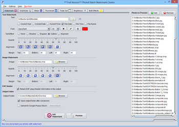 PhotoX Batch Watermark Creator screenshot