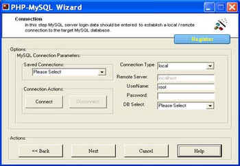 PHP Code Generator for MySQL screenshot 2