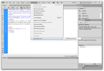 PHP Date and Time for Dreamweaver screenshot