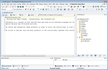 PHP Designer screenshot