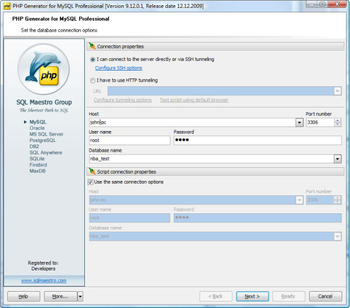 PHP Generator for MySQL Free screenshot