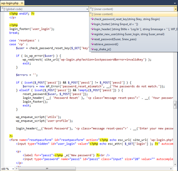 PHP Tools for Visual Studio screenshot