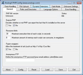 PHPConfig screenshot