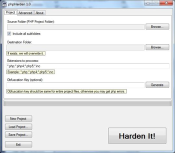 phpHarden screenshot