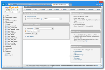 phpMyAdmin screenshot 2