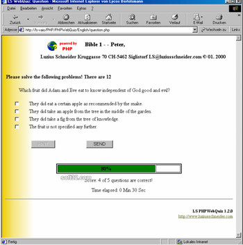 PHPWebQuiz screenshot 2
