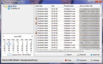 Phrozen Keylogger Lite screenshot