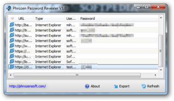 Phrozen Password Revealer screenshot